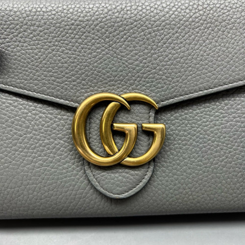 Gucci GG Marmont Chain Wallet Vitello Phenix Grey Gucci GG Marmont Chain Wallet Vitello Phenix Grey