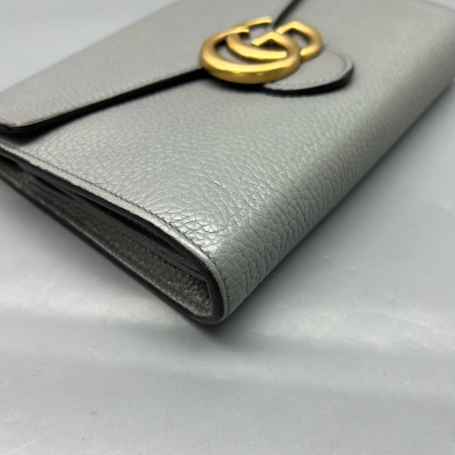 Gucci GG Marmont Chain Wallet Vitello Phenix Grey Gucci GG Marmont Chain Wallet Vitello Phenix Grey