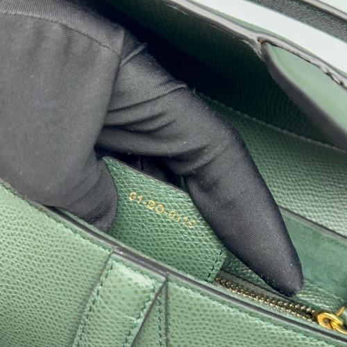 Dior Medium Saddle Bag Grained Calfskin Dark Green