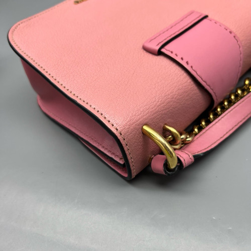 Miu Miu Saddle Bag Calfskin Grained Calfskin Pink