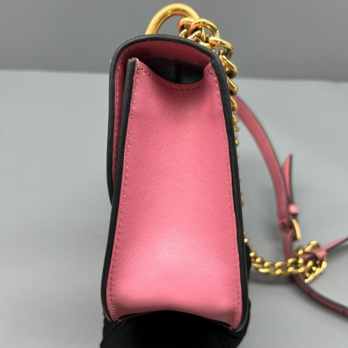 Miu Miu Saddle Bag Calfskin Grained Calfskin Pink