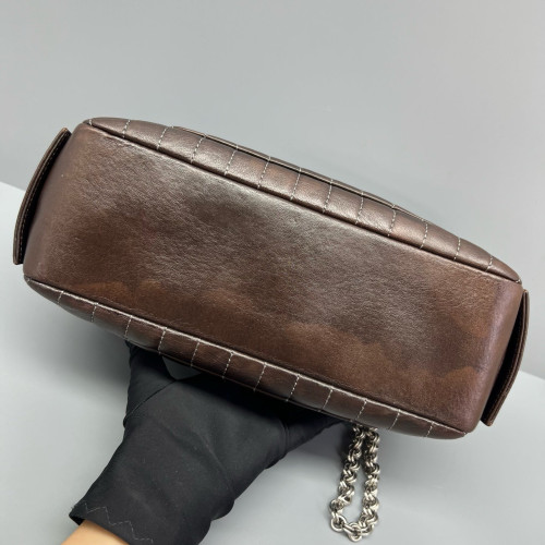 Chanel Shoulder Bag Calfskin Brown