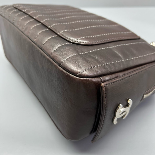 Chanel Shoulder Bag Calfskin Brown