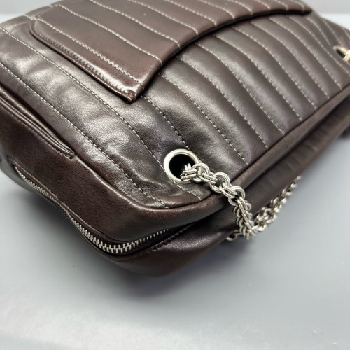 Chanel Shoulder Bag Calfskin Brown