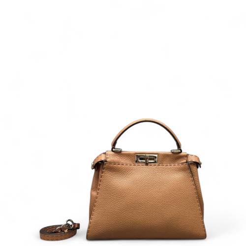 Fendi Peekaboo I See U Medium Grained Calfskin Brown