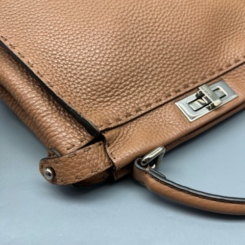 Fendi Peekaboo I See U Medium Grained Calfskin Brown
