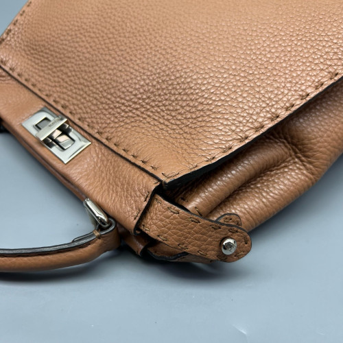 Fendi Peekaboo I See U Medium Grained Calfskin Brown