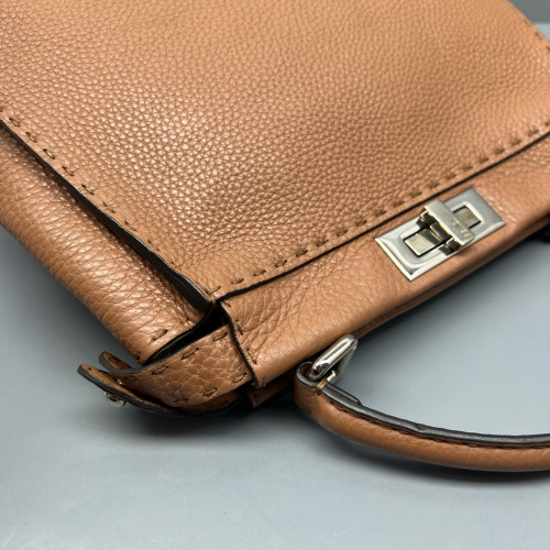 Fendi Peekaboo I See U Medium Grained Calfskin Brown