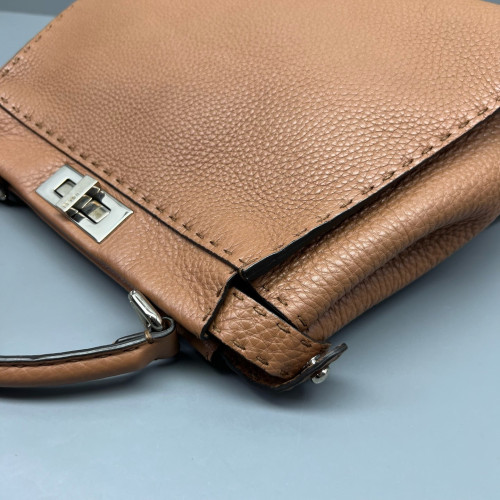 Fendi Peekaboo I See U Medium Grained Calfskin Brown