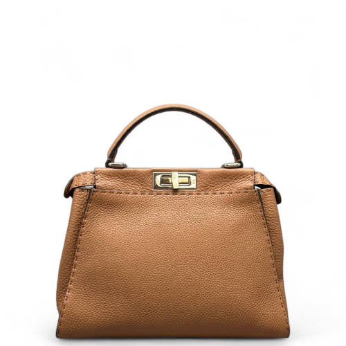 Fendi Peekaboo I See U Medium Grained Calfskin Brown