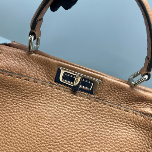Fendi Peekaboo I See U Medium Grained Calfskin Brown