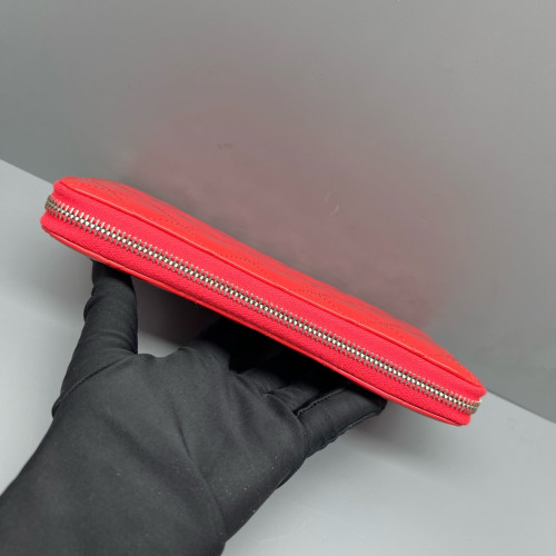Chanel Quilted Continental Wallet Patent Calfskin Red