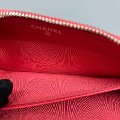 Chanel Quilted Continental Wallet Patent Calfskin Red