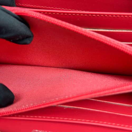 Chanel Quilted Continental Wallet Patent Calfskin Red
