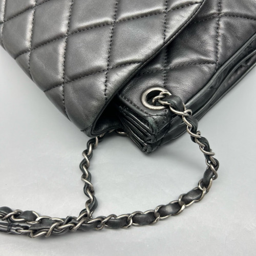 Chanel Quilted Accordion Flap Bag Lambskin Black