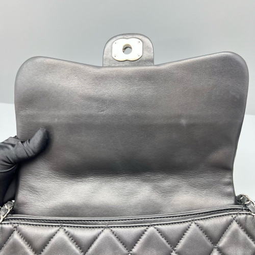 Chanel Quilted Accordion Flap Bag Lambskin Black