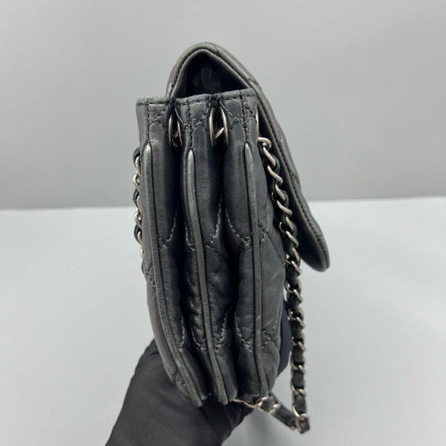 Chanel Quilted Accordion Flap Bag Lambskin Black