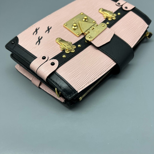 Louis Vuitton Trunk Clutch Epi Pink Black