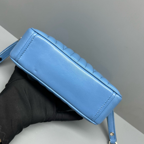 Prada Small Diagramme Camera Calfskin Blue