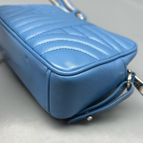 Prada Small Diagramme Camera Calfskin Blue