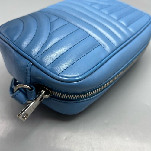 Prada Small Diagramme Camera Calfskin Blue