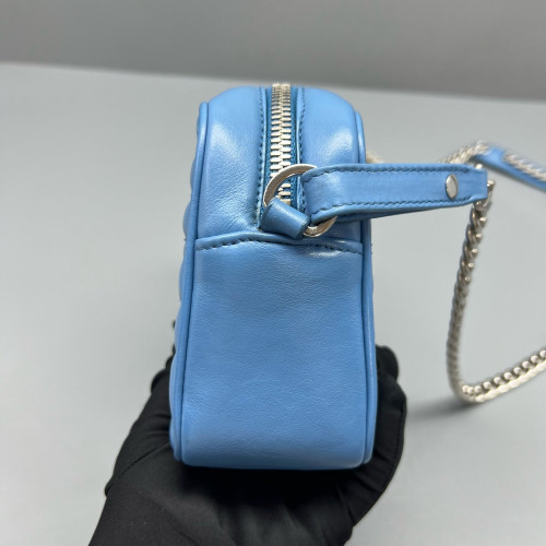 Prada Small Diagramme Camera Calfskin Blue