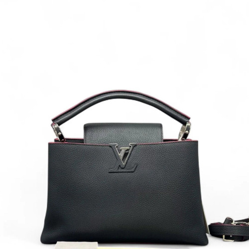 Louis Vuitton Capucines PM Calfskin Blue Black