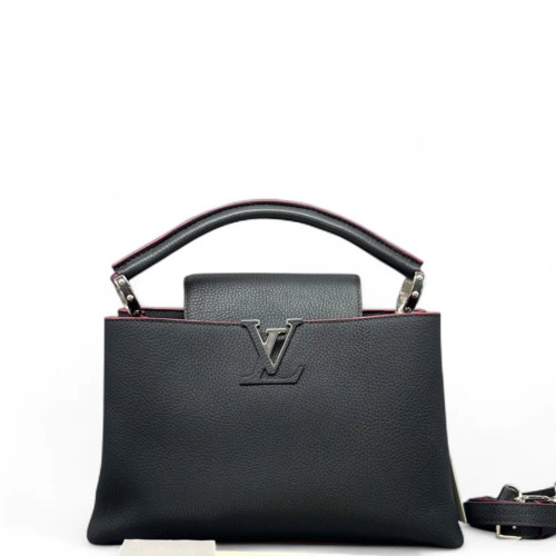 Louis Vuitton Capucines PM Calfskin Blue Black