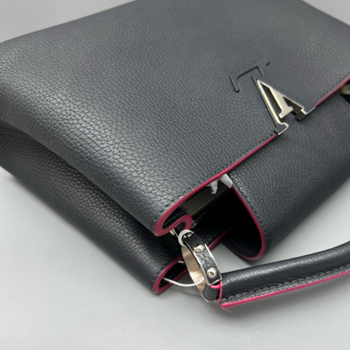 Louis Vuitton Capucines PM Calfskin Blue Black