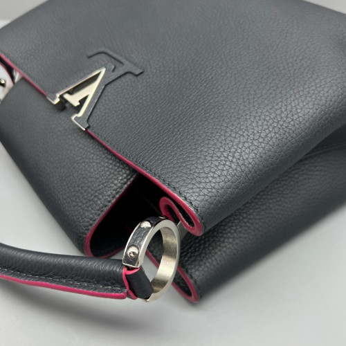 Louis Vuitton Capucines PM Calfskin Blue Black