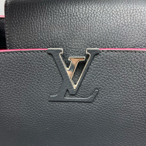 Louis Vuitton Capucines PM Calfskin Blue Black