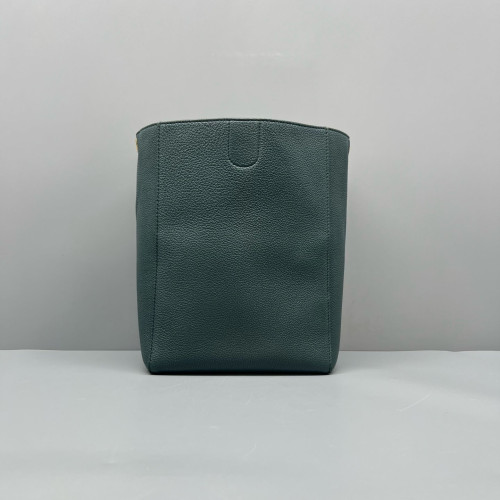 Celine Sangle Small Bucket Bag Grained Calfskin Green