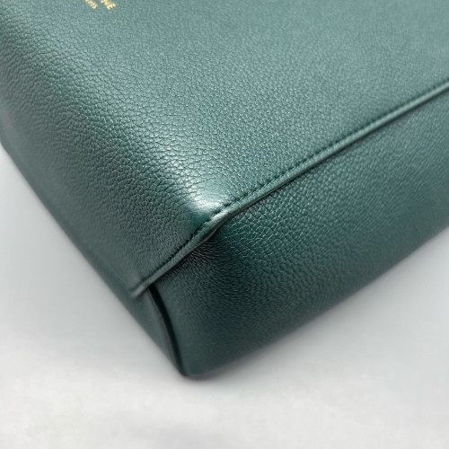 Celine Sangle Small Bucket Bag Grained Calfskin Green