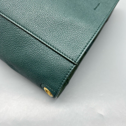 Celine Sangle Small Bucket Bag Grained Calfskin Green