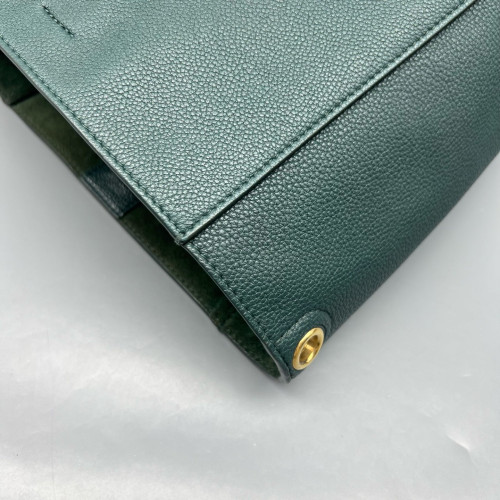 Celine Sangle Small Bucket Bag Grained Calfskin Green