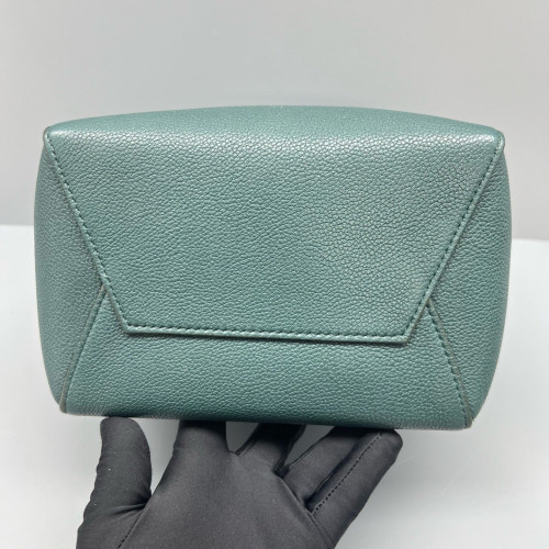 Celine Sangle Small Bucket Bag Grained Calfskin Green