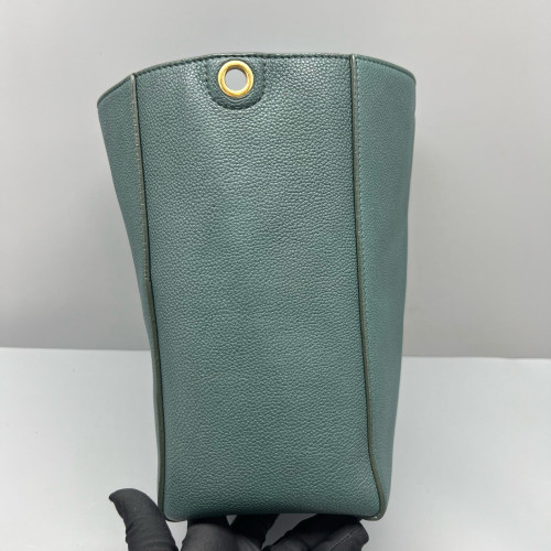 Celine Sangle Small Bucket Bag Grained Calfskin Green