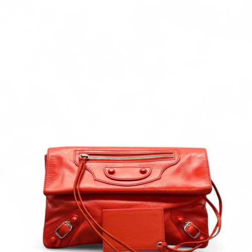 Balenciaga City Clutch Arena Lambskin Red