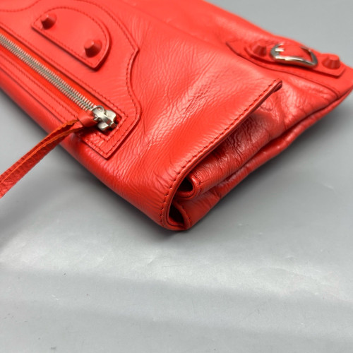 Balenciaga City Clutch Arena Lambskin Red
