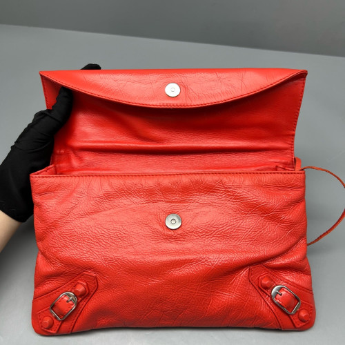 Balenciaga City Clutch Arena Lambskin Red