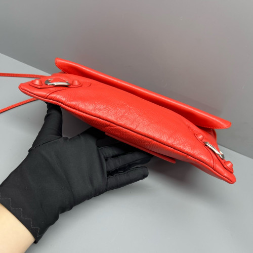 Balenciaga City Clutch Arena Lambskin Red