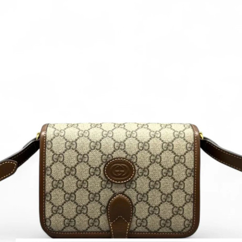 Gucci Accordion Bag GG Monogram Calfskin Brown Gucci Accordion Bag GG Monogram Calfskin Brown