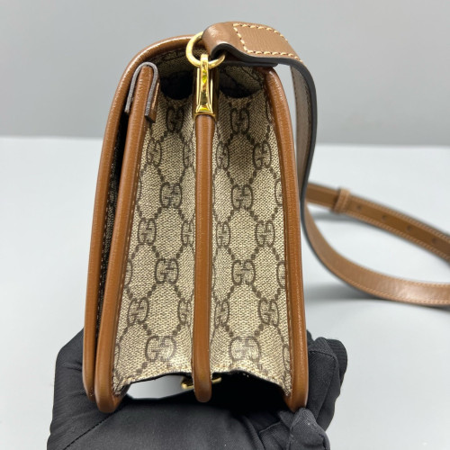 Gucci Accordion Bag GG Monogram Calfskin Brown Gucci Accordion Bag GG Monogram Calfskin Brown