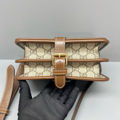 Gucci Accordion Bag GG Monogram Calfskin Brown Gucci Accordion Bag GG Monogram Calfskin Brown