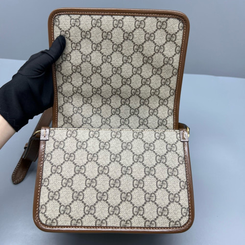 Gucci Accordion Bag GG Monogram Calfskin Brown Gucci Accordion Bag GG Monogram Calfskin Brown