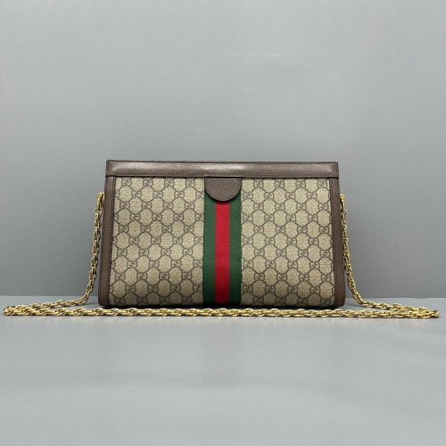Gucci Web Medium Ophidia Chain Shoulder Bag GG Supreme Monogram Beige Ebony Brown Gucci Web Medium Ophidia Chain Shoulder Bag GG Supreme Monogram Beige Ebony Brown