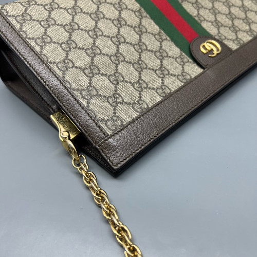 Gucci Web Medium Ophidia Chain Shoulder Bag GG Supreme Monogram Beige Ebony Brown Gucci Web Medium Ophidia Chain Shoulder Bag GG Supreme Monogram Beige Ebony Brown
