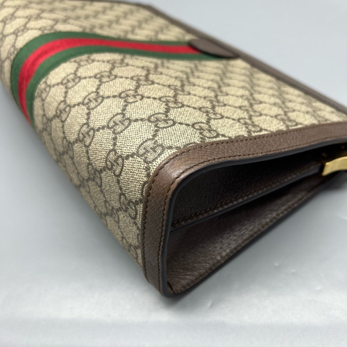 Gucci Web Medium Ophidia Chain Shoulder Bag GG Supreme Monogram Beige Ebony Brown Gucci Web Medium Ophidia Chain Shoulder Bag GG Supreme Monogram Beige Ebony Brown