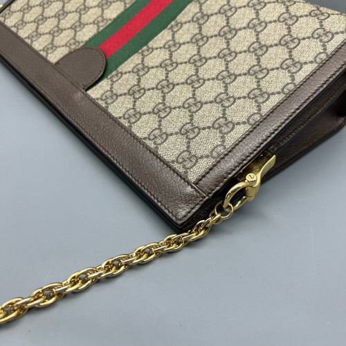Gucci Web Medium Ophidia Chain Shoulder Bag GG Supreme Monogram Beige Ebony Brown Gucci Web Medium Ophidia Chain Shoulder Bag GG Supreme Monogram Beige Ebony Brown