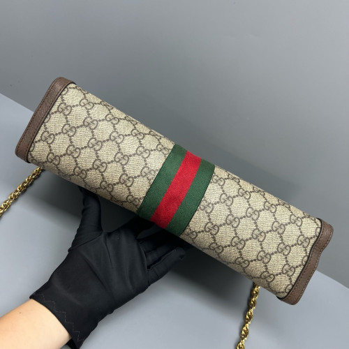 Gucci Web Medium Ophidia Chain Shoulder Bag GG Supreme Monogram Beige Ebony Brown Gucci Web Medium Ophidia Chain Shoulder Bag GG Supreme Monogram Beige Ebony Brown